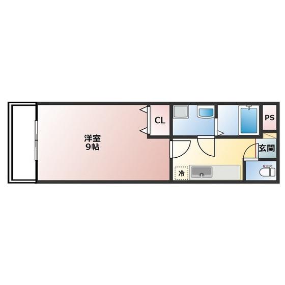 ガーデンヒルズ萩原(1K/3階)の間取り写真