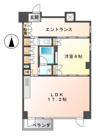 LASANTE葵(1LDK/2階)の間取り写真