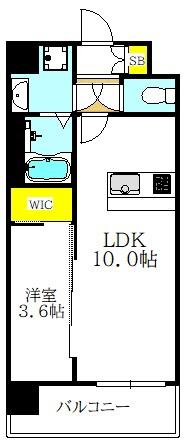 リヴェント玉造(1LDK/7階)の間取り写真