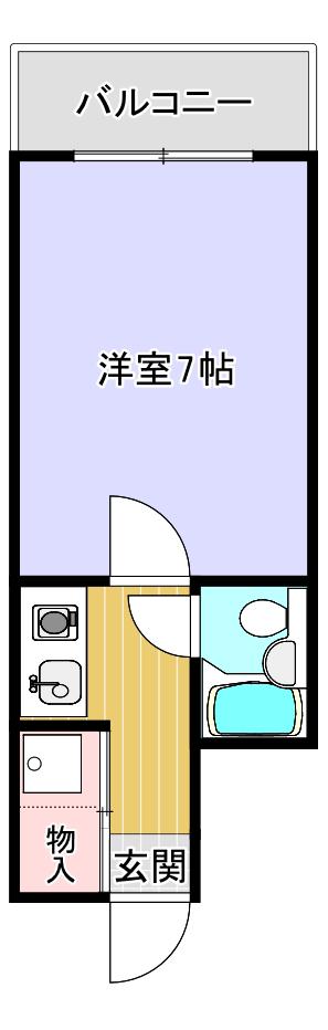 サンハイツ山之内(1K/7階)の間取り写真