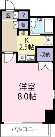 VISTA GRANDE 徳島駅前(1K/5階)の間取り写真