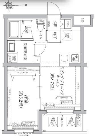 アイル グランデ赤羽(1LDK/1階)の間取り写真