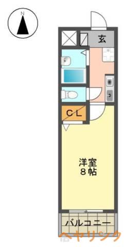 サンヒルズキフネ(1K/3階)の間取り写真