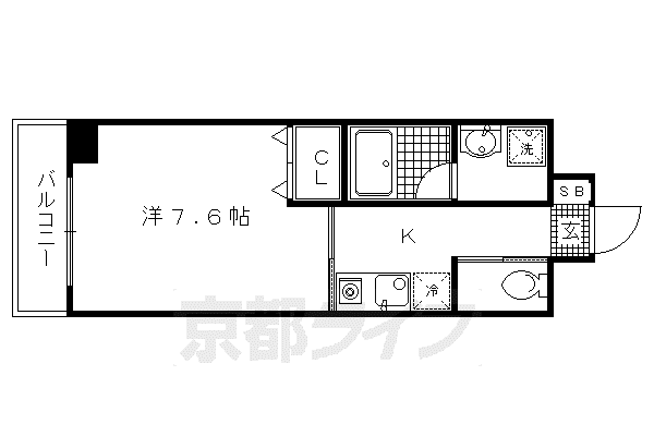 リブ・マンション(1K/2階)の間取り写真