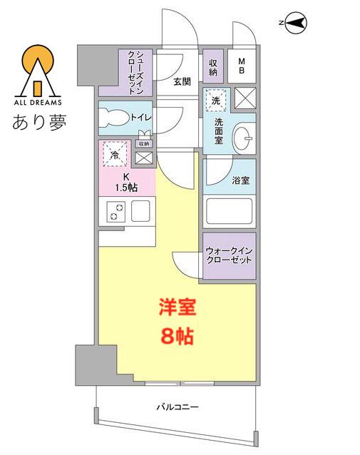 プレディアスタイル横濱沢渡(ワンルーム/3階)の間取り写真