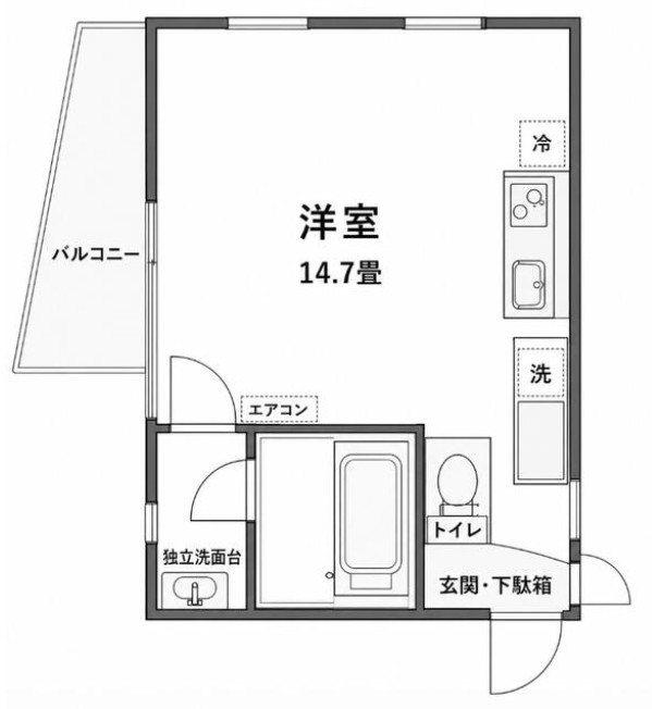 FM8城北ハウス(ワンルーム/5階)の間取り写真