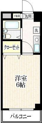 ハーモニーハイツ52(1K/3階)の間取り写真