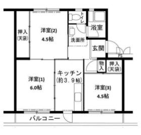 ビレッジハウス志染15号棟(3K/1階)の間取り写真