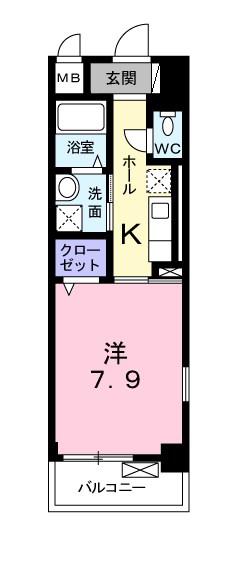 プラサーダ朝霧(1K/1階)の間取り写真