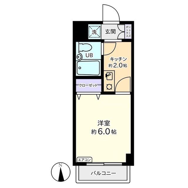 ダイアパレス安野屋(1K/2階)の間取り写真