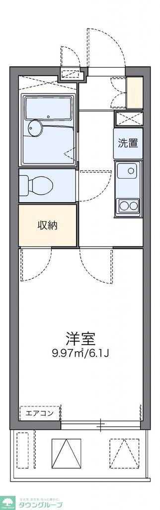レオパレス中川II(1K/2階)の間取り写真