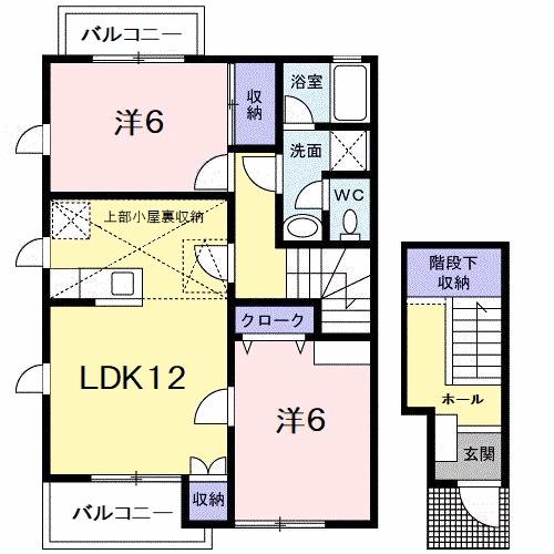 ハーブマンション武中(2LDK/2階)の間取り写真