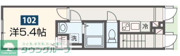 MELDIA小作(1K/1階)の間取り写真