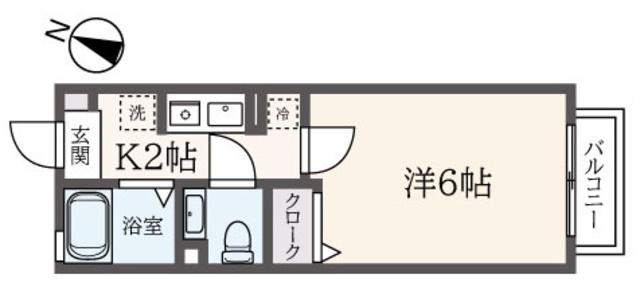 HARMONY(1K/1階)の間取り写真
