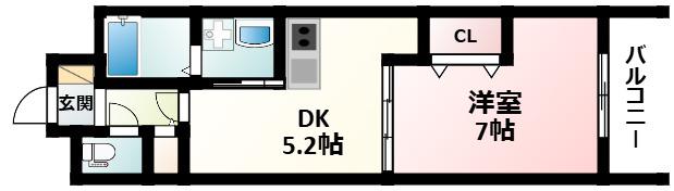 NLC新大阪パートIII(1DK/8階)の間取り写真