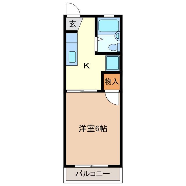 メゾン江戸橋(1K/2階)の間取り写真