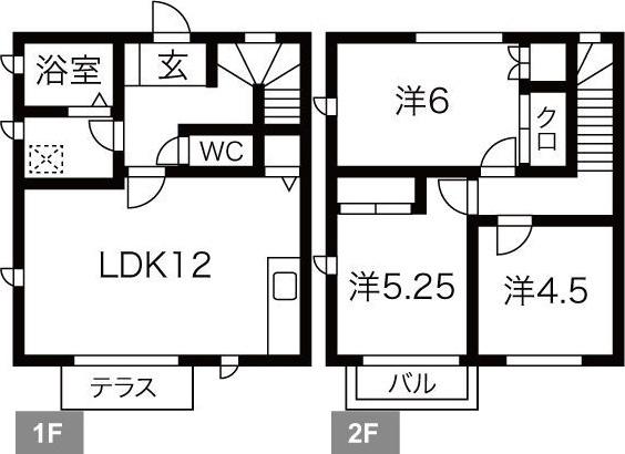 エンブレム国分(3LDK/1階)の間取り写真