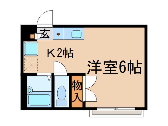 コーポつくし(1K/2階)の間取り写真