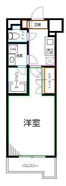 ルーブル阿佐ヶ谷北(1K/4階)の間取り写真