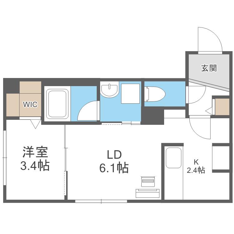 PARTENZA(1LDK/2階)の間取り写真