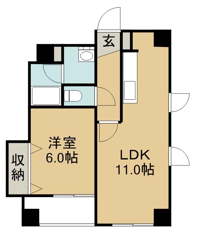 クローバーホフ(1LDK/4階)の間取り写真
