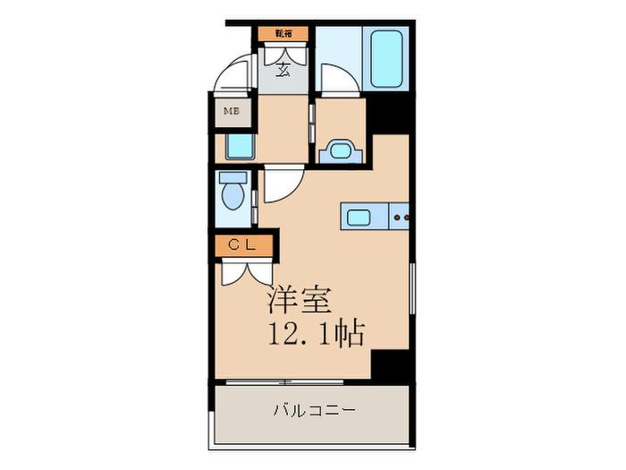 RFコンフォール江坂(ワンルーム/2階)の間取り写真