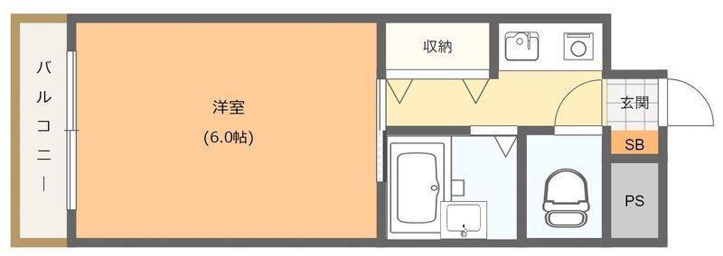 エクセレント上新8(1K/4階)の間取り写真