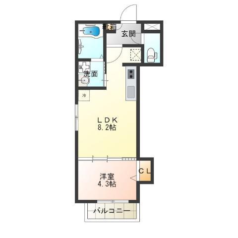 FDS FIERTE(1LDK/3階)の間取り写真