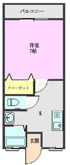 アルメリヤ(1K/2階)の間取り写真