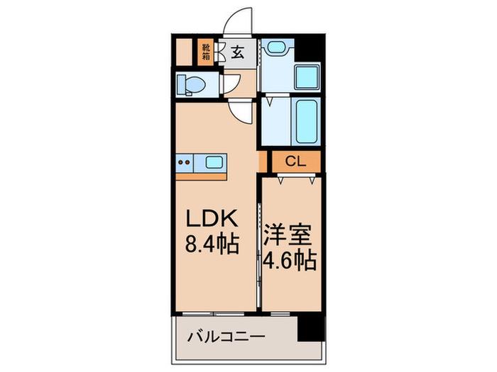 KAUNIS上野芝(1LDK/8階)の間取り写真