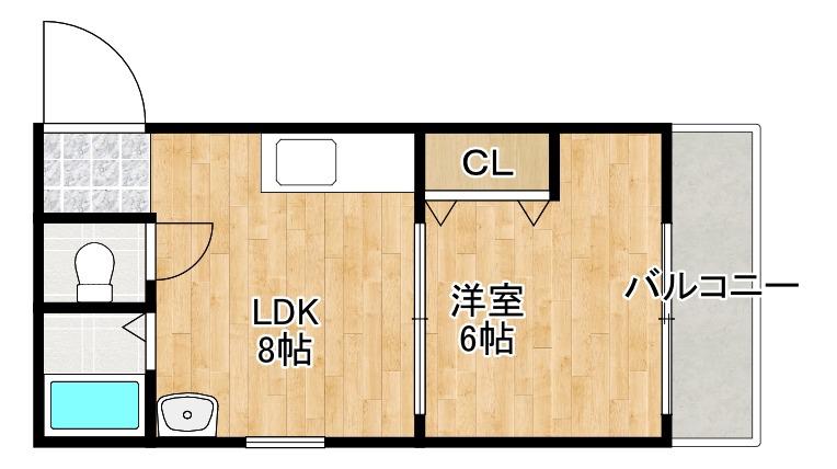 エンパイヤシティ(1LDK/1階)の間取り写真