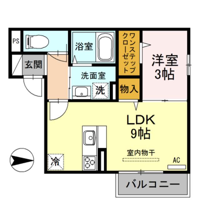 メゾン ド ショコラ 三国ヶ丘(1LDK/2階)の間取り写真