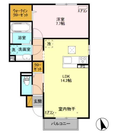 MAIA(1LDK/1階)の間取り写真