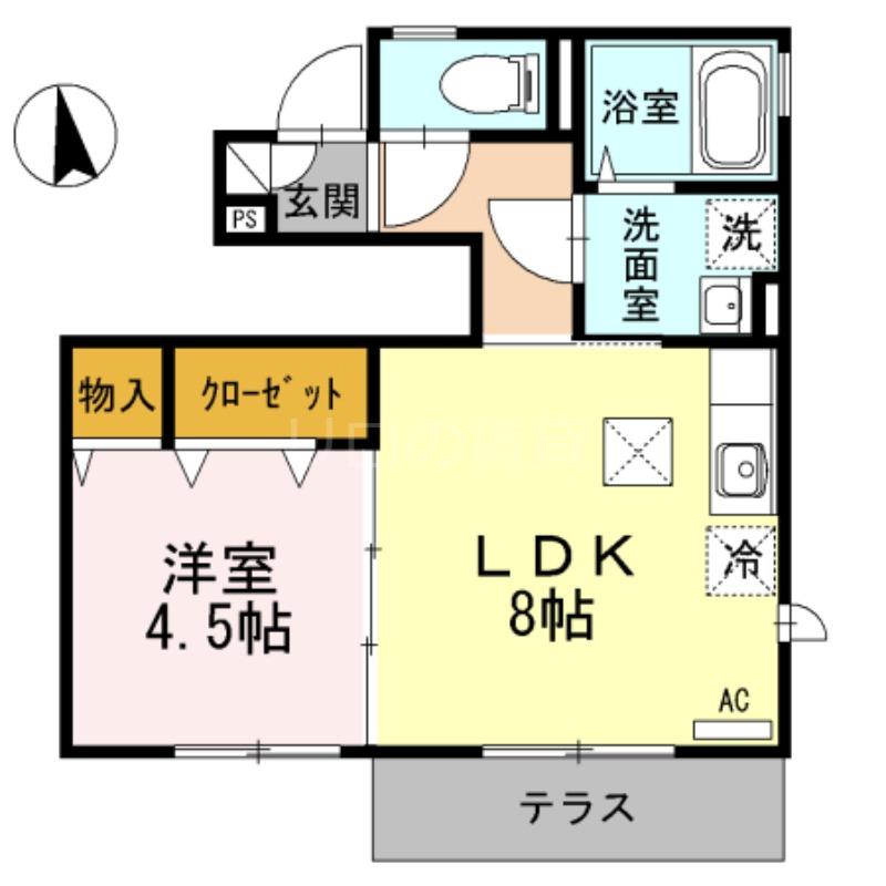 PLEMIER西大井(1LDK/1階)の間取り写真