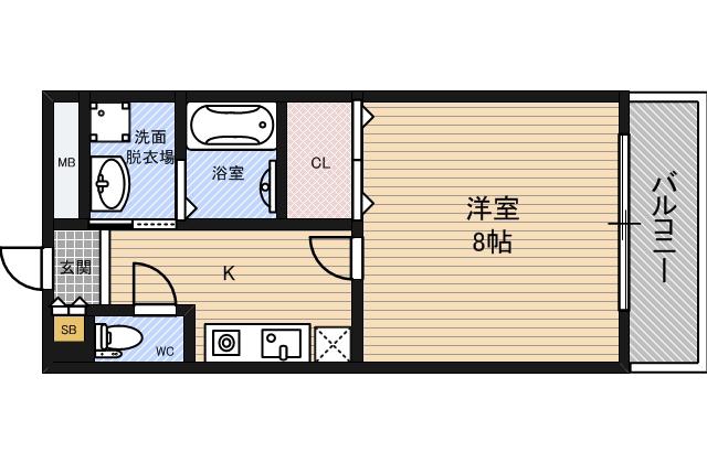 ヒルズR&A 諏訪(1K/8階)の間取り写真