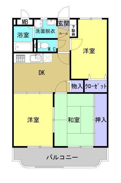 モントレ妙見(3DK/3階)の間取り写真