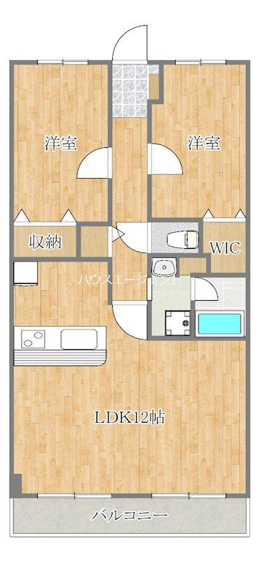 ヌーヴォアージュ(2LDK/4階)の間取り写真