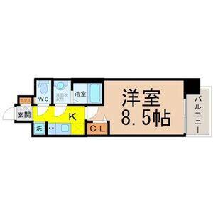 プレサンス大須観音駅前(1K/6階)の間取り写真