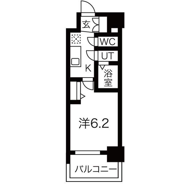 メイクス矢場町II(1K/4階)の間取り写真