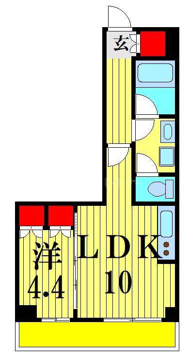 パークアクシス市川(1LDK/7階)の間取り写真