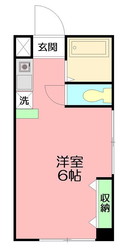 レインボーハイツ(ワンルーム/1階)の間取り写真