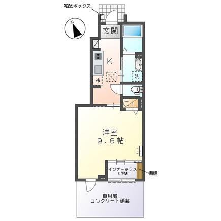 COLORER(1K/1階)の間取り写真