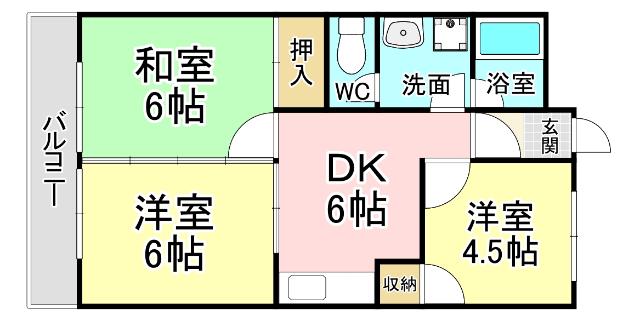 シャルム風(3DK/5階)の間取り写真
