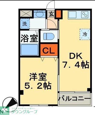 アンブラッセ(1DK/3階)の間取り写真