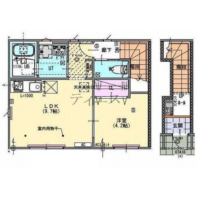 DOMANI(1LDK/2階)の間取り写真
