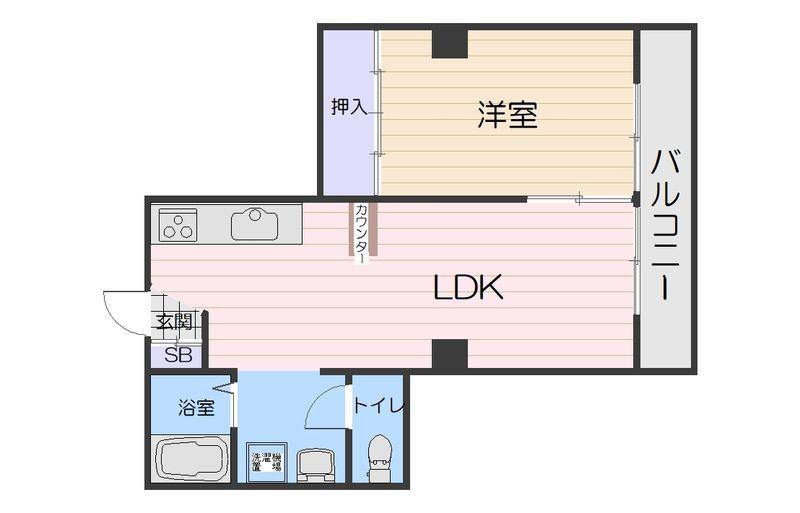 メゾンドール日本橋(1LDK/4階)の間取り写真