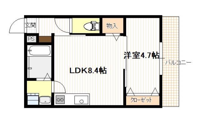 ARVA UNO(1LDK/2階)の間取り写真