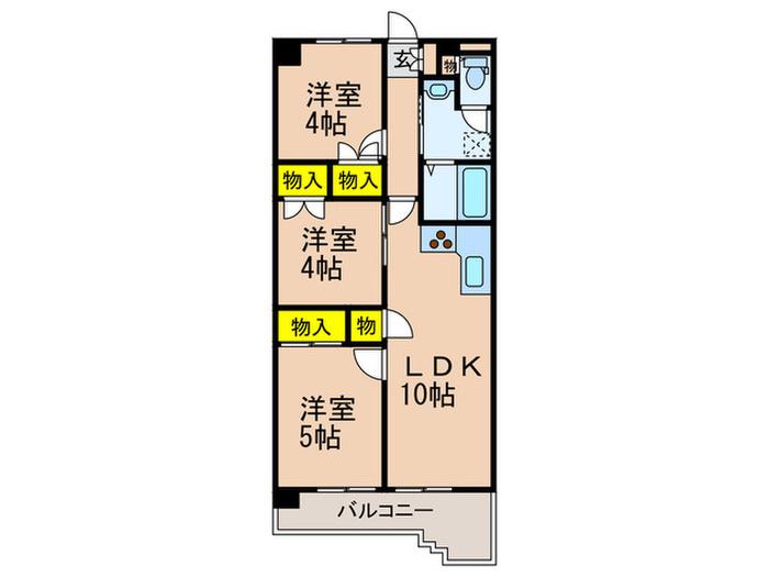 シース92(3LDK/5階)の間取り写真