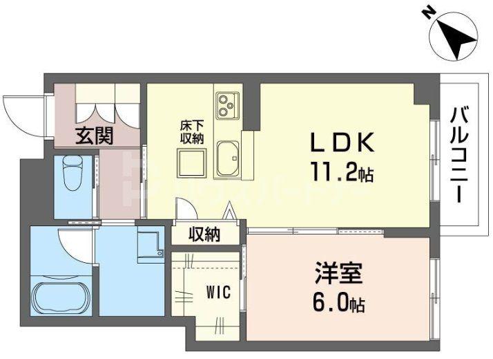 クオリスタ柏東(1LDK/1階)の間取り写真