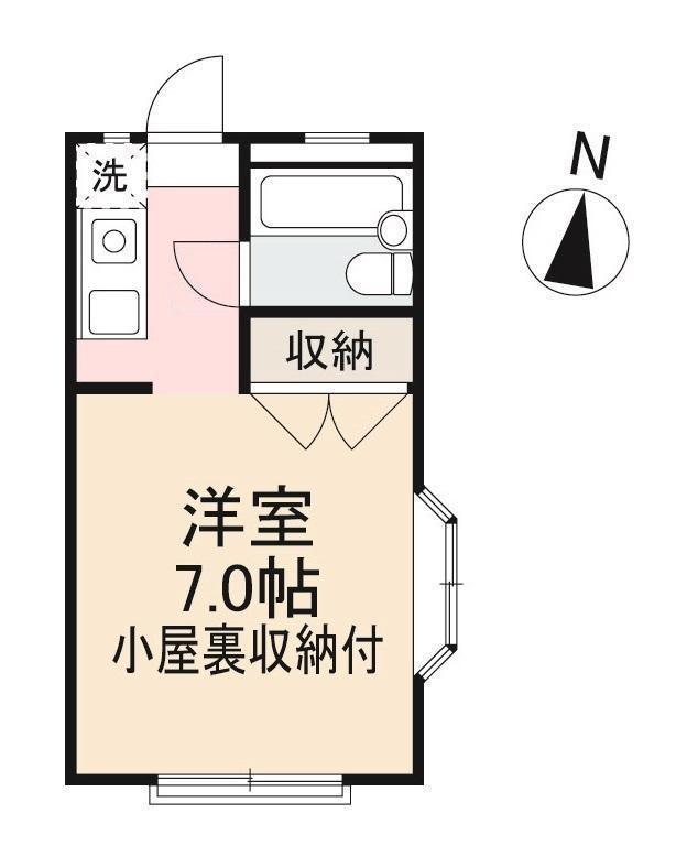 ドミトリー茜(1K/2階)の間取り写真